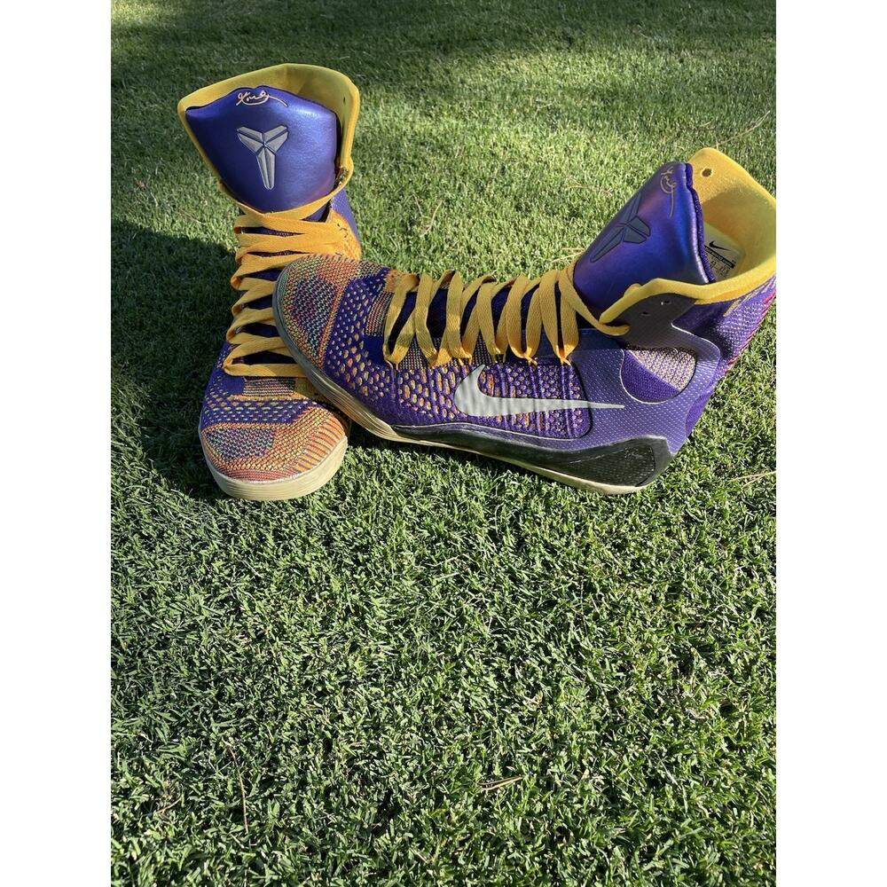 Nike Kobe 9 Purple Yellow High-Top Basketball Shoes Kobe Ninth Kobe IX LA Lakers